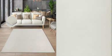 Kuscheliger, waschbarer Creme-Teppich (160x220cm), Öko-Tex.