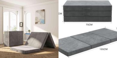 MOLPHIT 75x195x10cm faltbare 3-teilige Gäste-Matratze