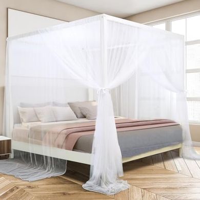 Himmelbett-Moskitonetz: Luxuriöses, reißfestes Polyester, 4 Ecken
