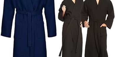 Vossen Unisex Kimono-Bademantel, Winternacht XL