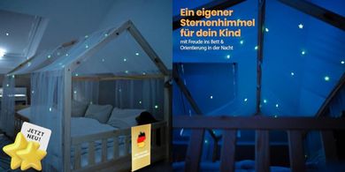 Sternenhimmel-Baldachin für Kinderbetten (90x200/120x200)