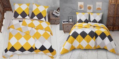 Vency Bettwäscheset (135x200cm, Gelb, Baumwolle/Polyester)