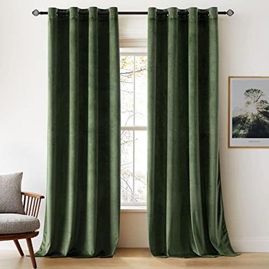 Samtvorhänge Verdunkelung, schalldämmend, 2er Set (140x225cm)