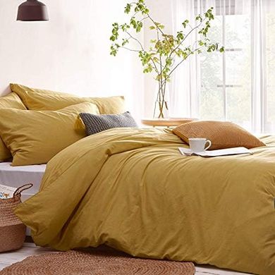 Lanqinglv Bettwäsche-Set (135x200cm): Goldgelb, Renforce-Mikrofaser