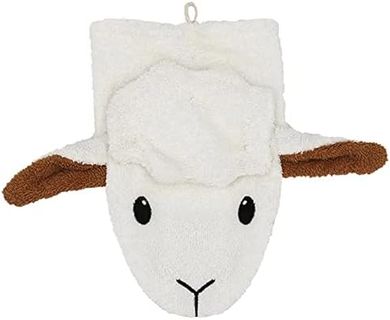 Bio-Baumwoll-Waschhandschuh Schaf, creme, Erwachsenengröße