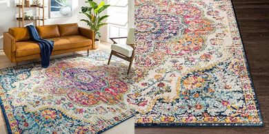 Großer orientalischer Vintage-Teppich (160x230cm), Boho-Stil
