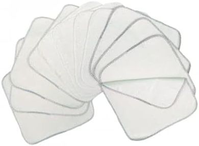 Graue Baby-Waschlappen (12er-Pack): weiche Flanell-Frottee-Qualität, wiederverwendbar.