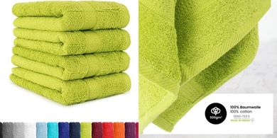 Baumwoll-Handtuchset (4er-Pack, 50x100cm, Öko-Tex) Apfelgrün