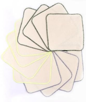 Bio-Baumwoll-Waschlappen (15 Stück, 21x21 cm): Mehrweg-Baby-Waschlappen