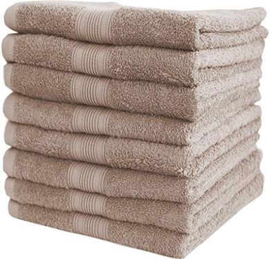 NatureMark 8er Handtuch-Set (50x100cm, Baumwolle, Sand/Beige)