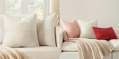 MIULEE 2er Set Kissenbezüge 40x40cm, beige, Weihnachten, Kord, Boho