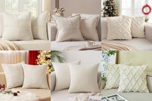 10 kuschelige beige Kissen